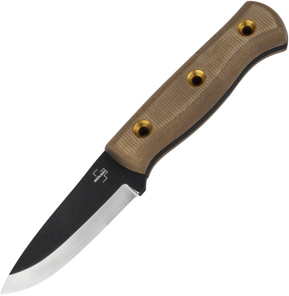 Boker Plus Vigtig Brown Smooth Micarta 1095HC Fixed Blade Knife 02BO075