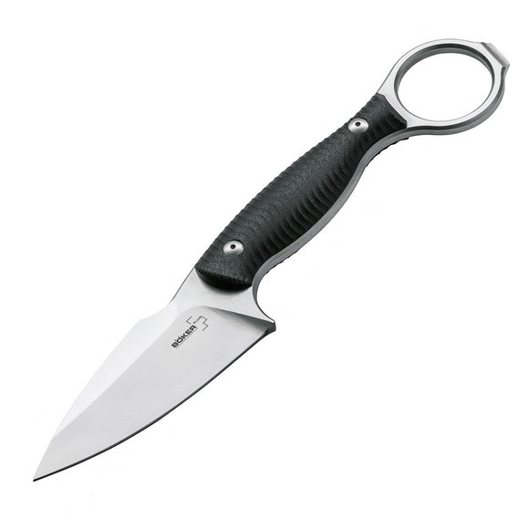 Boker Plus Accomplice Stainless Fixed Sandvik Blade Black G10 Knife P02BO175