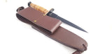 Boker Plus V-42 Devils Brigade Black Fixed Blade Leather Handle Knife P02BO1942