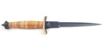 Boker Plus V-42 Devils Brigade Black Fixed Blade Leather Handle Knife P02BO1942