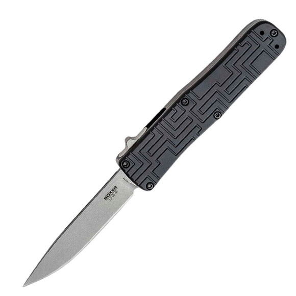 Boker Automatic Out The Front Knife Black Aluminum 154CM Stonewash Blade P06EX260