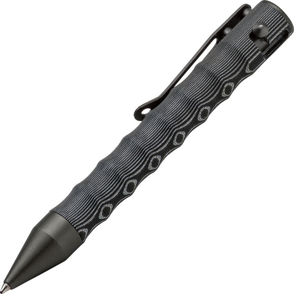 Boker Plus Black & White Micarta Body Titanium Aluminum Cap Tactical Pen P09BO079