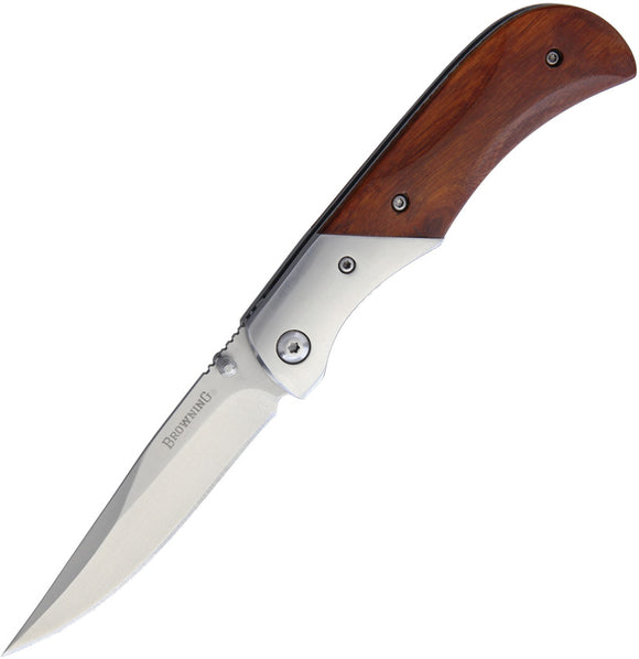 Browning Linerlock Brown Pakkawood Handle Folding Knife 0026