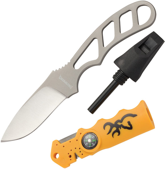 Browning Fixed Knife & Flint Fire Starter Survival Kit Combo 0041