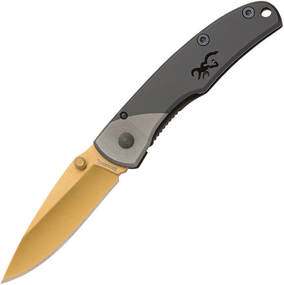 Browning Mountain Framelock Gray Folding Pocket Knife 0201