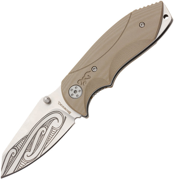 Browning Wihongi Hysteria Linerlock Folding Knife w/ Brown G10 Handle 0202BL