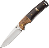 Browning Buckmark Hunter Folder Brown Handle Stainless Folding Blade Knife - 0231