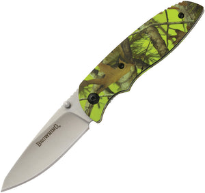 Browning Every Day Camo Green Aluminum Handle Linerlock Folding Blade Knife 0249