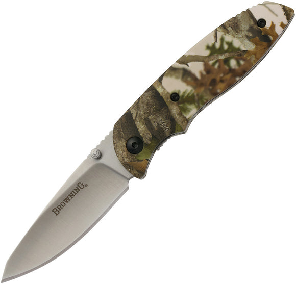 Browning Every Day Carry Tan Vista Camo Aluminum Folding Drop Blade Knife 0253