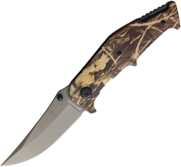 Browning Outdoors Camo Handle Linerlock A/O Folding Knife 0306