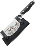 Browning Large Engraved Cleaver Black Smooth Fixed Blade Knife 0319B