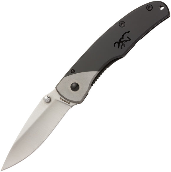 Browning Med Mountain Black & Gray Ti2 Framelock Folding Knife 0321