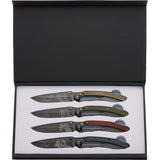 Browning Sheep Collection Wood/Brass/G10/CF Folding 4 Pocket Knife Set 0329B