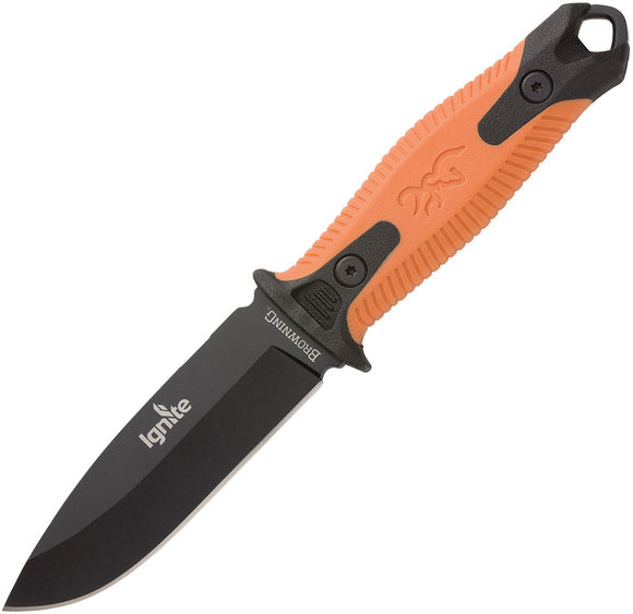 Browning Ignite 2 Orange Fixed Blade Knife + Sheath 0334