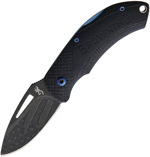 Browning Patriot Black Lockback Folding Pocket Knife 0385