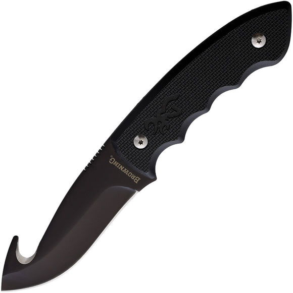 Browning Guthook Black Synthetic Stainless Steel Fixed Blade Knife 0389
