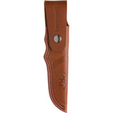 Browning Small Hunter Brown Wood 440C Stainless Drop Pt Fixed Blade Knife 0395B