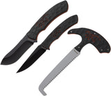 Browning Primal Series Combo Black & Red TPR Fixed Blade Knife Set 0443B