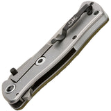 Browning River Stone Linerlock A/O Green Aluminum Folding D2 Steel Pocket Knife 0464