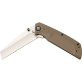 Browning Plateau Smooth Tan G10 Folding D2 Tool Steel Wharncliffe Pocket Knife 0469