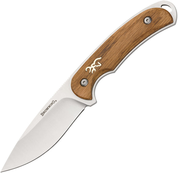 Browning Zebra Wood Brown & Tan Stainless 7Cr17MoV Fixed Blade Knife 0490