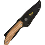 Browning Zebra Wood Brown & Tan Black Stainless 7Cr17MoV Fixed Blade Knife 0491