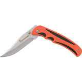Browning Linerlock Blaze Orange Nylon Folding Stainless Steel Clip Point Pocket Knife 0492
