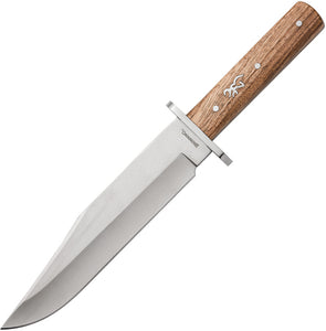 Browning Bowie Brown Wooden Stainless Steel Fixed Blade Knife 0920