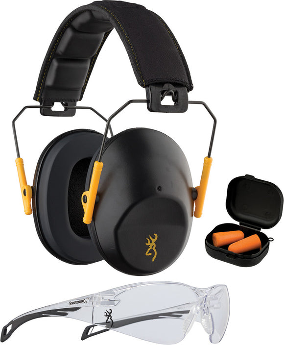 Browning Hearing & Eye Protection Ear Muff w/ Shoot Glasses Kit 126381