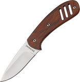 Browning Brown Cocobolo Wood Handle Fixed Drop Pt Blade Knife + Black Sheath 803