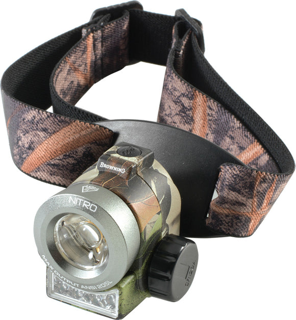 Browning Nitro Luxeon Rebel & Colored LED Lights Camo Headstrap Headlamp 8620