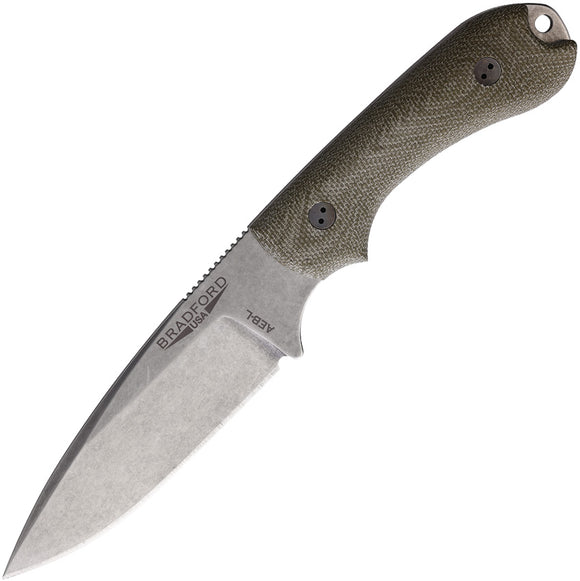 Bradford Knives Guardian 3.2 OD Green Micarta AEB-L Fixed Blade Knife 32FE102A