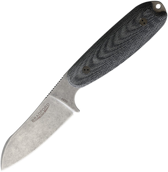 Bradford Knives Guardian 3.5 Black Micarta Sheepsfoot Fixed Blade Knife 35SF101