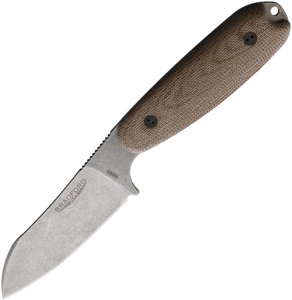 Bradford Knives Guardian 3.5 Tan Micarta Sheepsfoot Fixed Blade Knife 35SF104