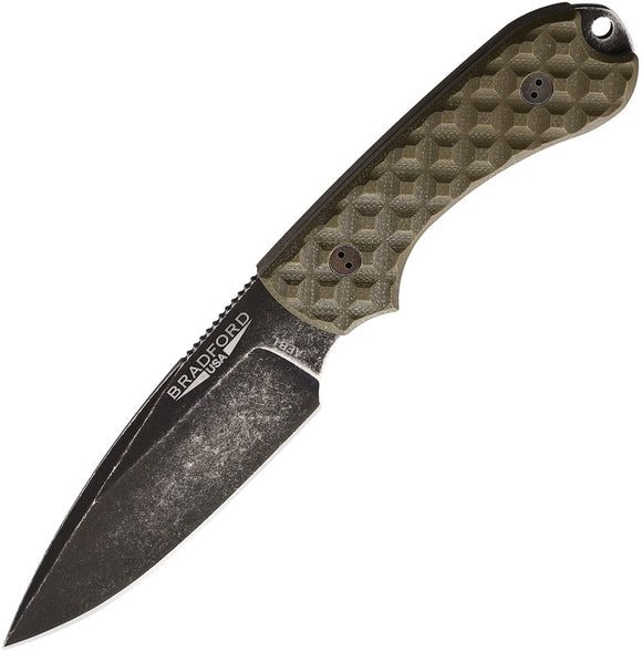 Bradford Knives Guardian 3 Textured Green G10 AEB-L Fixed Blade Knife 3FE002NA