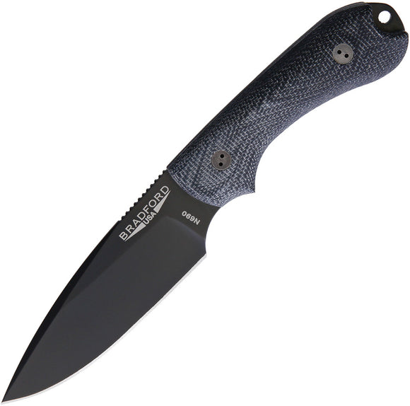 Bradford Knives Guardian 3D N690 Black Fixed Blade Knife 3FE101B