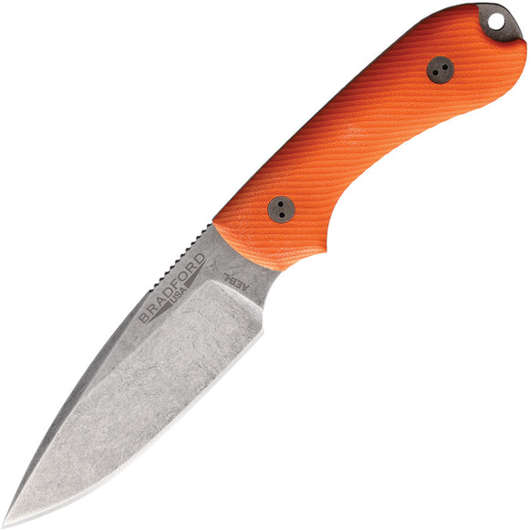 Bradford Knives Guardian 3 Fixed Blade Knife Orange G10 AEB-L w/ Sheath 3FE105A