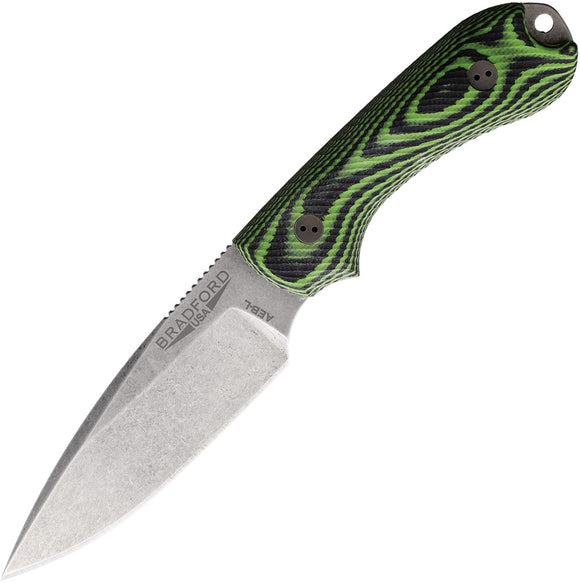 Bradford Knives Guardian 3 Fixed Blade Knife Green & Black G10 AEB-L 3FE110A