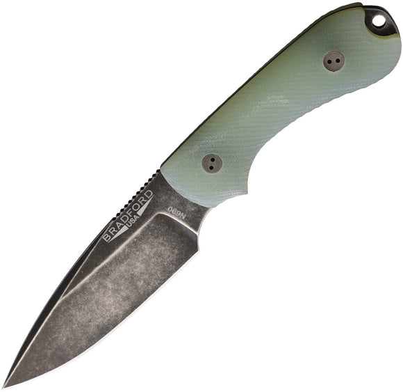 Bradford Knives Guardian 3 Ghost Jade G10 Bohler N690 Fixed Blade Knife 3FE117N