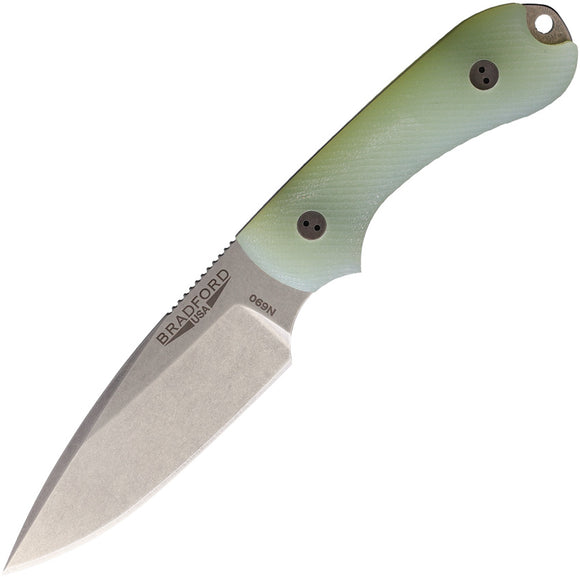 Bradford Knives Guardian 3 Ghost Jade G10 Bohler N690 Fixed Blade Knife 3FE117