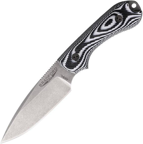 Bradford Knives Guardian 3 Fixed Blade Knife Black& White G10 AEB-L 3FE118A