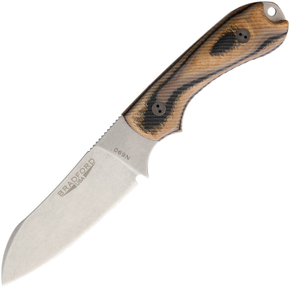 Bradford Knives Guardian 3 Camo G-Wood N690 Sheepsfoot Fixed Blade Knife 3SF115