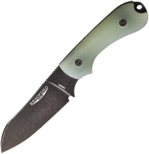Bradford Knives Guardian 3 Ghost Jade G10 Bohler N690 Fixed Blade Knife 3SF117N