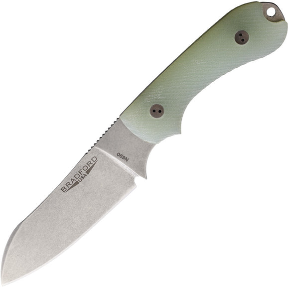 Bradford Knives Guardian 3 Ghost Jade G10 Bohler N690 Fixed Blade Knife 3SF117