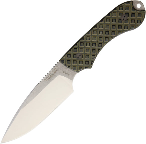 Bradford Knives Guardian 4 OD Green & Black G10 Bohler N690 Fixed Blade Knife w/ Sheath 4FE009