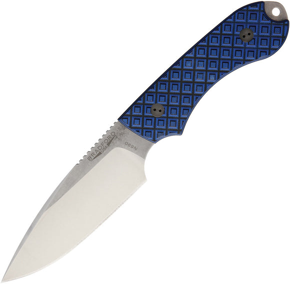 Bradford Knives Guardian 4 Blue & Black G10 Bohler N690 Fixed Blade Knife w/ Sheath 4FE013