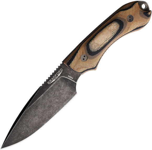 Bradford Knives Guardian 4 Camo G-Wood Bohler N690 Fixed Blade Knife w/ Sheath 4FE115N