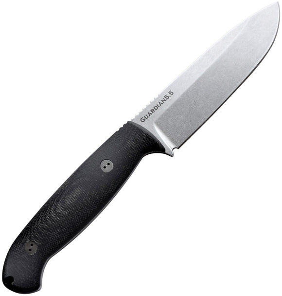 Bradford Knives Guardian 5.5 3D Black Micarta N690 Fixed Blade Knife 55S101