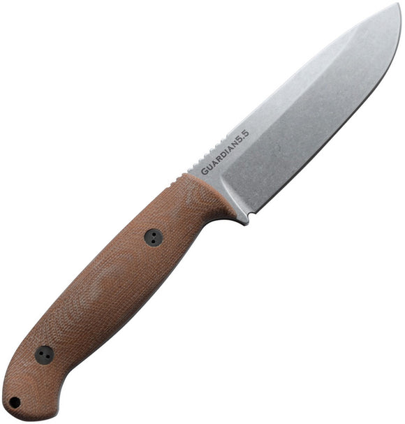 Bradford Knives Guardian 5.5 3D Natural Micarta N690 Fixed Blade Knife 55S104