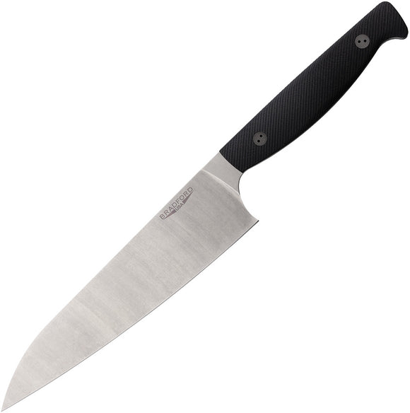 Bradford Knives Chef's Fixed Blade Knife Black G10 AEB-L w/ Sheath G10CHEF